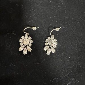 Elegant Silver Crystal Drop Adra Earrings